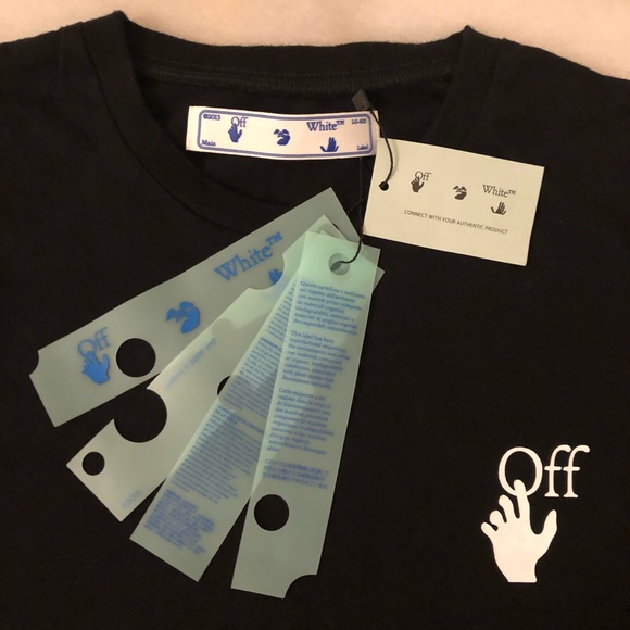 *NWT* Off-White - Virgil Abloh XL “Cut Here” Screened/Embroidered LS T-Shirt - Picture 3 of 9